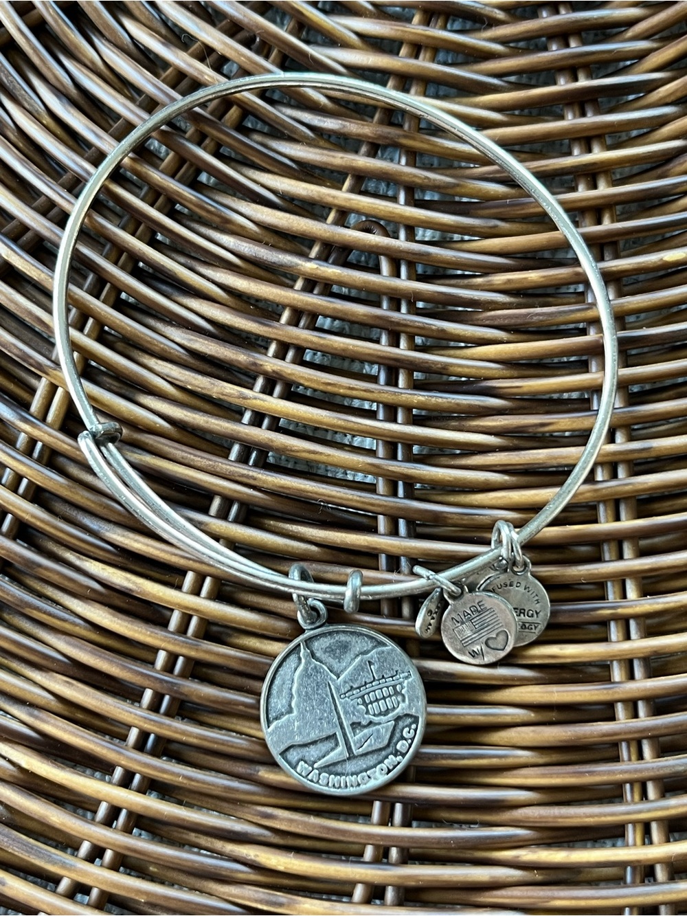 Alex and Ani Silver Washington D.C. Landmark Charm Bangle Bracelet